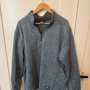 Eddie Bauer Men's Heather Gray Zip-Up Sweater